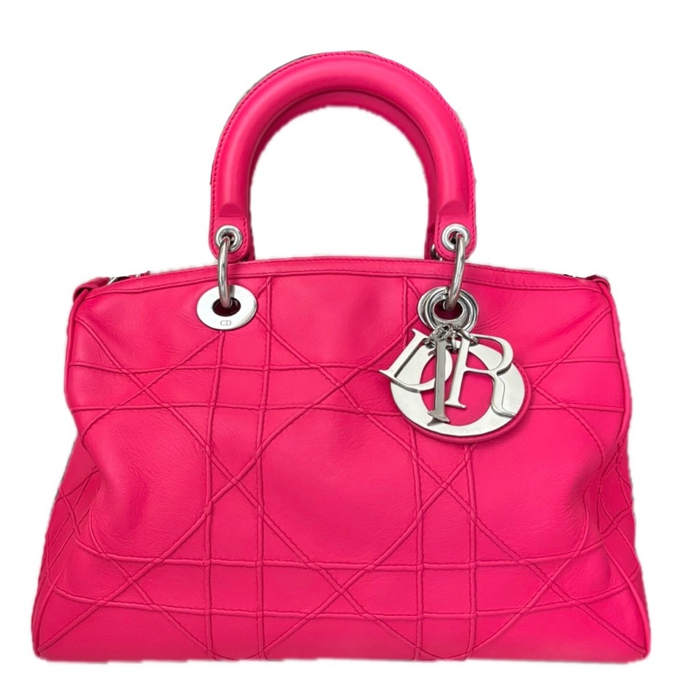 LADY DIOR Granville pink leather tote bag